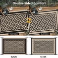 thumbnail image 4 of Kohree Outdoor Rug 9'x12' Reversible Waterproof Plastic Straw Rugs with Corner Loops Indoor Outdoor Patio Mat for RV Camping Deck Porch Balcony, Diamond Pattern Black Brown, 4 of 10