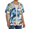 thumbnail image 4 of KLL Marine Animals Print Men's Shirt Short Sleeve Button Down Summer Cuba Beach Shirts- Small, 4 of 7