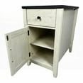 thumbnail image 6 of End Table for Bedroom Living Room - Farmhouse Style, Charging Station & Barn Door, White+Black, 6 of 21