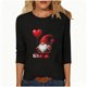 thumbnail image 1 of RKSTN Valentine's Day 3/4 Length Sleeve Womens Tops Oversized Crewneck Valentines Graphic Print Short Sleeve T Shirts Womens Casual Solid Round Neck Loose Three Quarter Sleeve Shirt Spring Clothes, 1 of 6