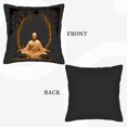 thumbnail image 6 of Set of 2 Square Throw Pillow Covers 18x18in - Serene Meditative Design with Golden Figure & Intricate Tree Branches Perfect for Couch Bed Car, 6 of 8