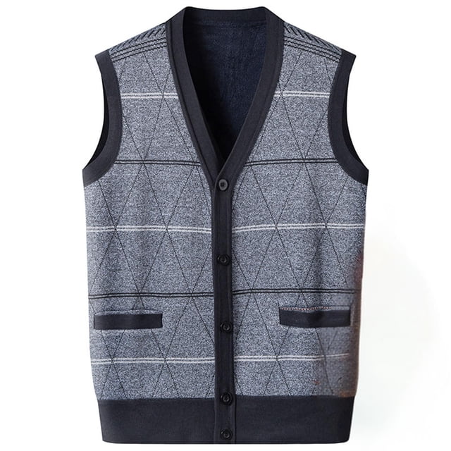 Chaqueta de Punto de Cuello en V de los Hombres, Abrigo Cálido con Ligero Estiramiento para el Otoño Y el Uso Casual Diario, Blusa en Capas de Moda