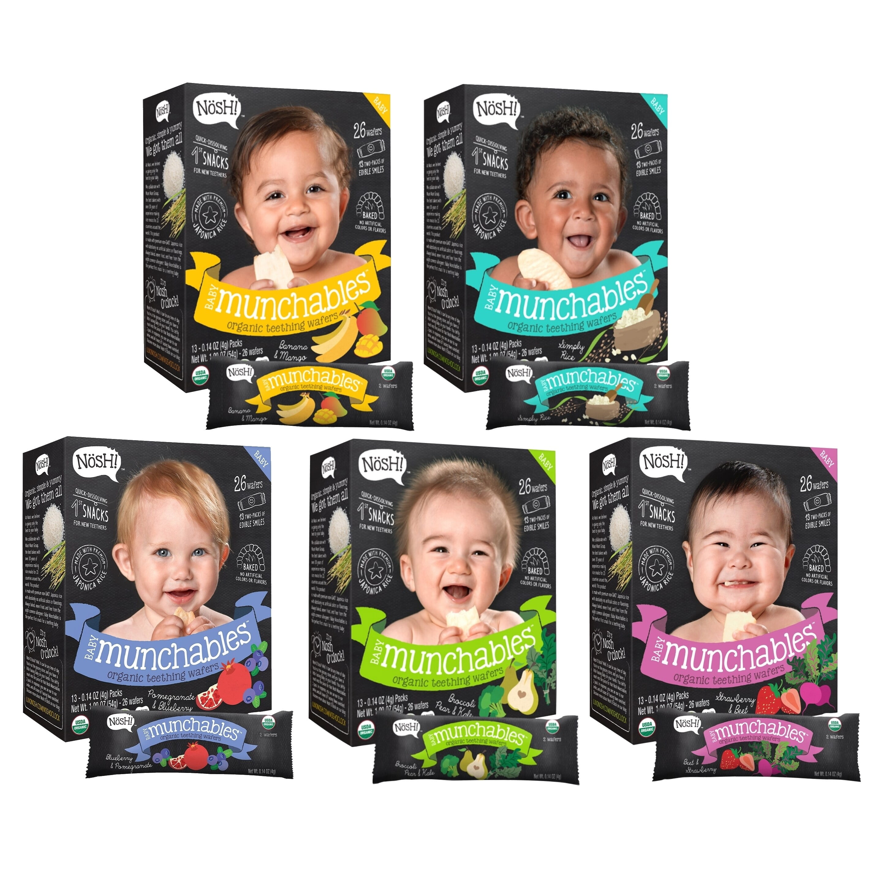 nosh baby munchables organic teething wafers