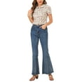 thumbnail image 2 of Unique Bargains Women's Retro Peter Pan Collar Button Front Floral Print Blouse XS Cream White, 2 of 6