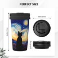 thumbnail image 3 of Fotbe Cat Under Starry Skies Printed Insulated Travel Coffee Mug Spill Proof Leak Proof Stainless Steel Coffee Tumbler Reusable Coffee Cups with Lids Thermos, 3 of 8