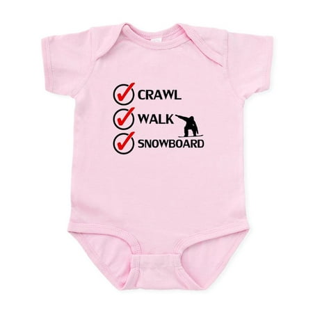 

CafePress - Crawl Walk Snowboard Body Suit - Baby Light Bodysuit Size Newborn - 24 Months