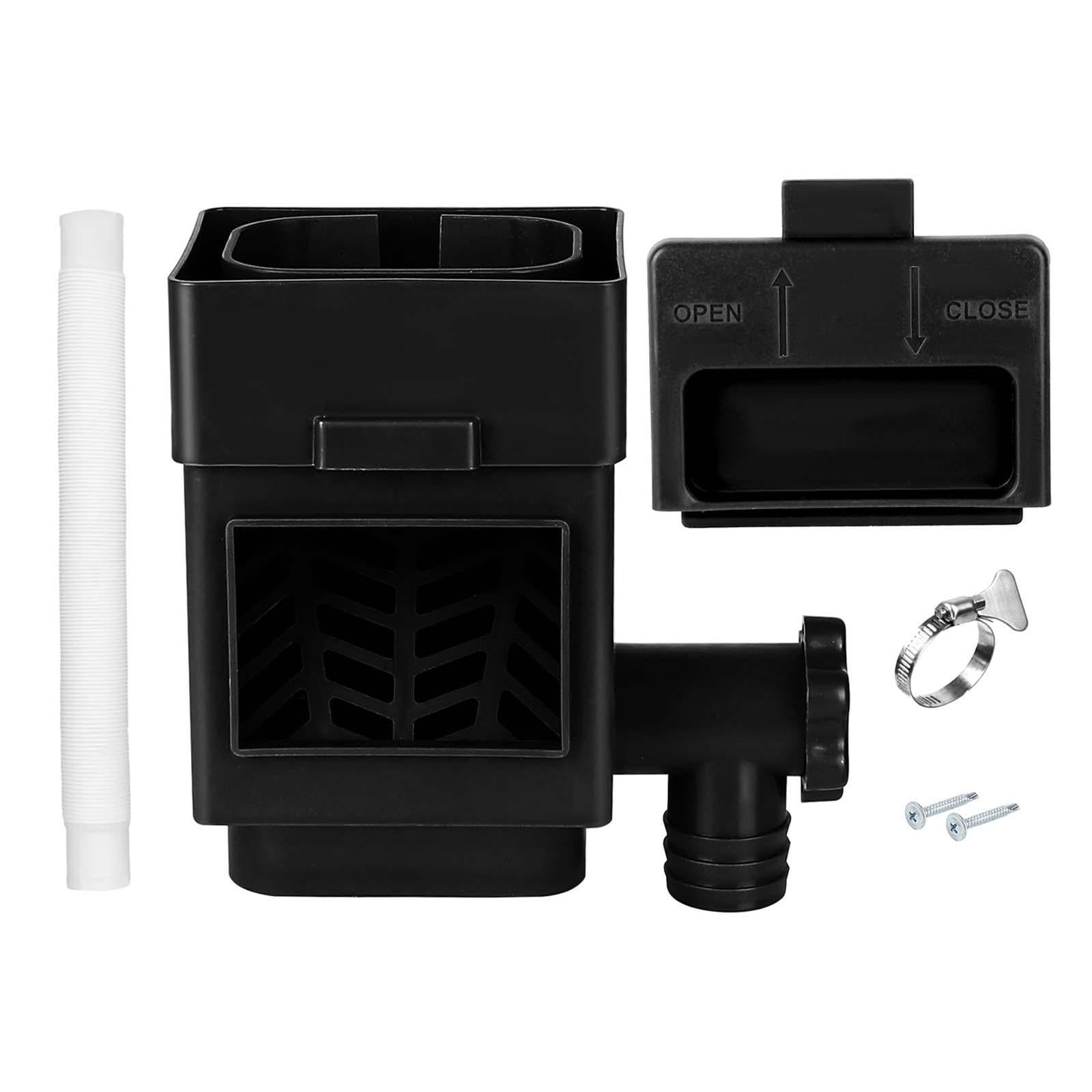 simhoa Rain Water Collection System, Raindrop Collection, Rain Barrel Diverter for Downspouts Landscape Yard Watering Black