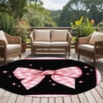 thumbnail image 4 of Round Area Rugs Collection 7 Ft, Pink Bowknot Non-Slip Residential Carpet, Shining Stars Vintage White Plaid Black Indoor Crawling Mats Runner Rugs for Living Room/Dining Room/Bedroom, 4 of 8