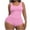 Pink, variant on ZQUUVOU Women's Plus Sized Bodysuit Sleeveless Open Crotch Comfortable Tummy Control Shaper Snatched Waist Body Suit Blue