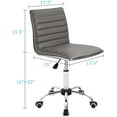 thumbnail image 3 of XPOPR Mid Back Task Chair, Low Back Leather Swivel Office Chair, Vanity Chair for Makeup Room, Computer Desk Chair Retro with Armless Ribbed (Grey), 3 of 8