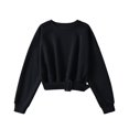 thumbnail image 3 of IWRICH Women's Long Sleeves Cropped Sweatshirts Belted Lace up Tops Crewneck Y2k Pullover 2025 Fall Outfit Black M, 3 of 3