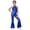 Royal Blue, variant on Girls Sleeveless Sequins Tassels Jazz Dance Flared Jumpsuit for Retro 70s Disco Hippie Clothes Silver 12