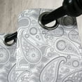 thumbnail image 3 of Ambesonne Paisley Grommet Curtain, Digital Persian Leaf, 50" x 96", Grey and White, 3 of 6