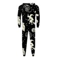 thumbnail image 4 of Family Halloween Pjs Matching Sets Halloween Print Long Sleeve Zippered One Piece Pajama Hooded Jumpsuit Winter Halloween Pjs Family Set, 4 of 4