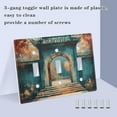 3 Gang Light Switch Cover Plate Chinese Traditional Yard Door Wall