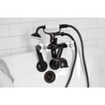 thumbnail image 3 of Kingston Brass KS229PXORB Kingston Three-Handle 2-Hole Tub Wall Mount Clawfoot Tub Faucet with Hand Shower in Oil Rubbed Bronze, 3 of 7