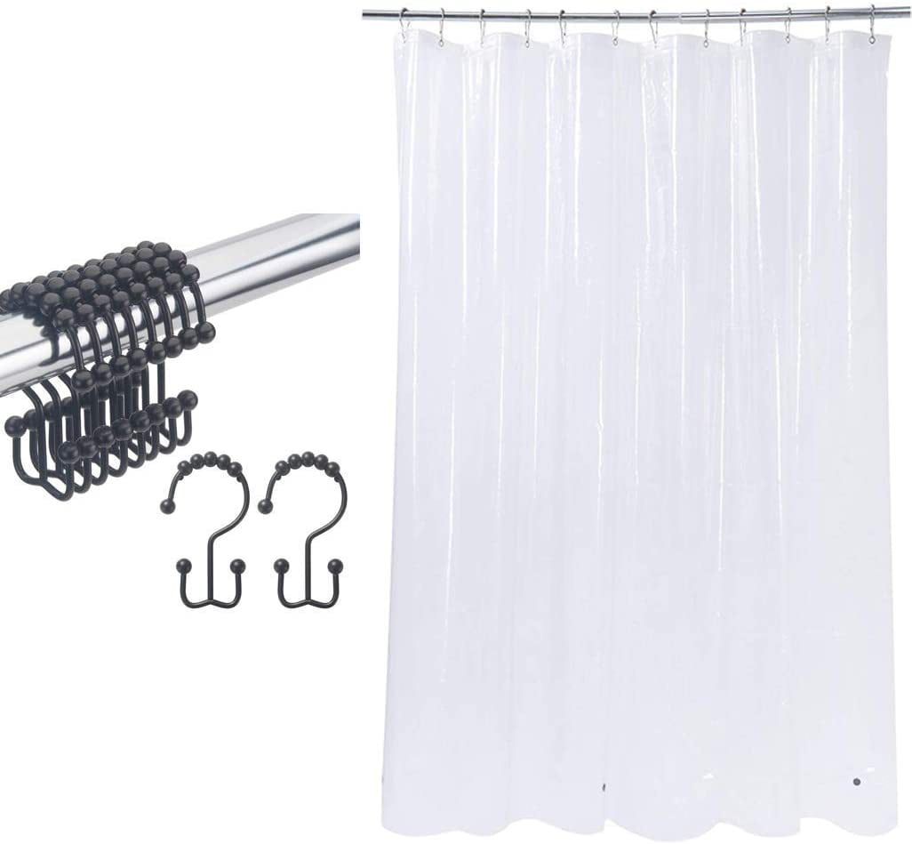 Shower Curtain Hooks Rings And 72 X, Double Shower Curtain Hooks Plastic
