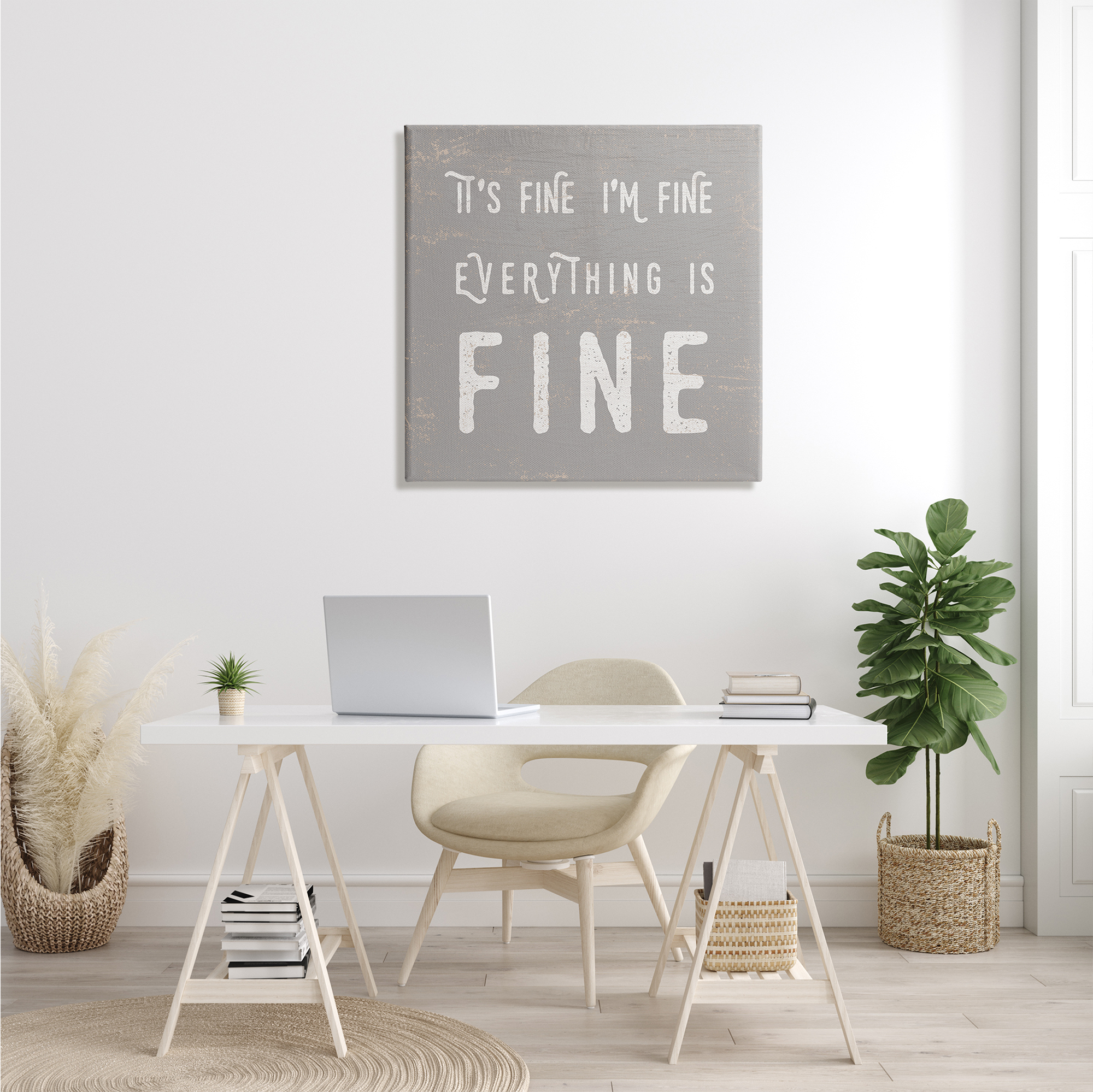 Stupell Industries It's Fine Everything's Fine Sassy Sarcastic Phrase, 30 x 30, Designed by Daphne Polselli