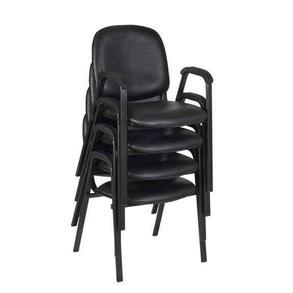 Ace Vinyl Stack Chair (4 pack)- Black