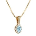 thumbnail image 2 of SuperJeweler 1 Carat Oval Shape Aquamarine and Diamond Necklace In 14 Karat Yellow Gold, 18 Inches For Women, 2 of 6