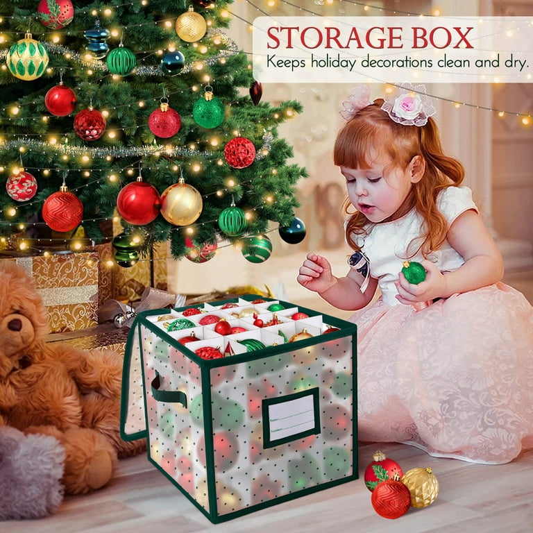Christmas Ornament Storage Box Organizer, Xmas Decoration Storage