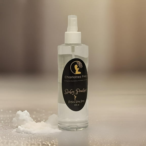 Charlottes Prey, Baby Powder Body Spray, Fresh Scent, 8 oz, Unisex Adults