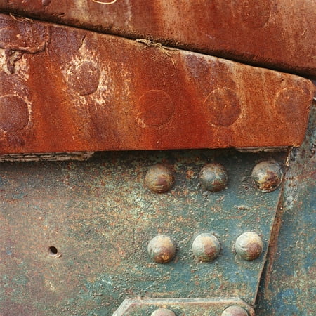 Hardware Metal Plate - LAMINATED POSTER Aged Industrial Rust Steel Hardware Plate Metal Poster 24x16 Adhesive Decal