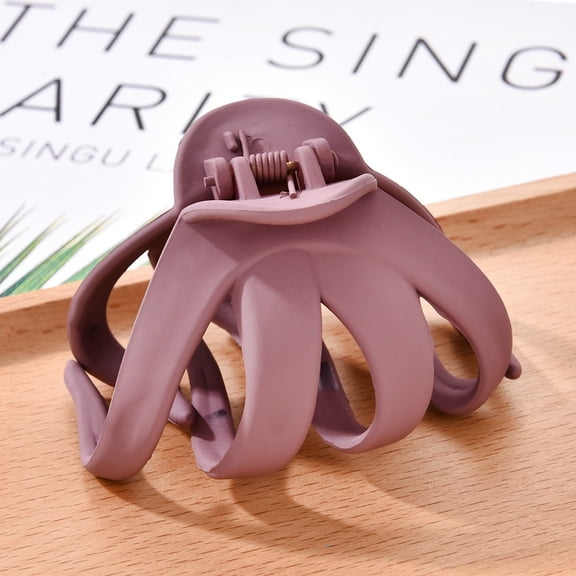 Women Girls Geometric Hair Claw Clamps Metal Hair Crab Moon Shape Hair Claw Clip Solid Color Hairpin Large Size Hair Accessories