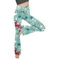thumbnail image 2 of Luxalzxs Women's Christmas Print Yoga Flared Leggings, Crossover High Waisted Tummy Control Athletic Bell Bottom Trousers Bootcut Yoga Pants, 2 of 5