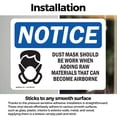 thumbnail image 2 of (2 Pack) Dust Mask Should Be Worn When Sign With Symbol OSHA Notice Sign 18 Inch X 12 Inch Vinyl Label Decal Sticker Weather Resistant, UV Protected for Workplace, Business, and, 2 of 6