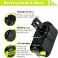 thumbnail image 3 of 2Packs 18V 5.0Ah Battery Replacement and P117 Charger for Ryobi 18V Battery P102 P105, 3 of 6