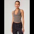 thumbnail image 4 of Tops Halter para Mujer, de Verano, con Escote en V Profundo, Sin Mangas, Color Negro, para Salir, Ropa Y2K Marrón S, 4 of 8