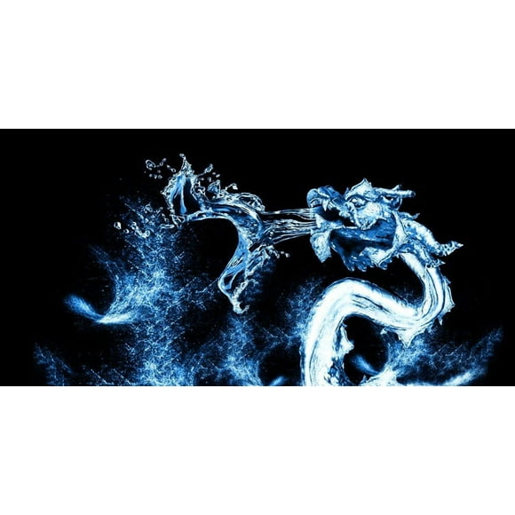 VIP.LINE Water Dragon Aquarium Background Poster HD Fish Tank Decorations Landscape (36" x 20"/ 91 x 50cm)