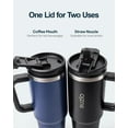 Buzio 40 oz Tumbler with Handle and Straw Lid, Stainless Steel Vacuum