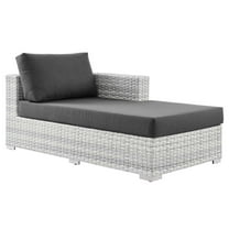 Lounge Chair Chaise, Rattan, Wicker, Grey Gray, Modern Contemporary Urban Design, Outdoor Patio Balcony Cafe Bistro Garden Furniture Hotel Hospitality