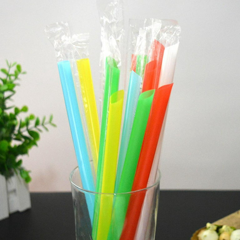 Comfy Package 100 Pack Clear Jumbo Smoothie Straws