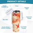 thumbnail image 2 of Yayeee 40oz Stainless Steel Tumbler with Straw and Handle Double-Wall Insulated Travel Water Bottle, Red Starfish, 2 of 8