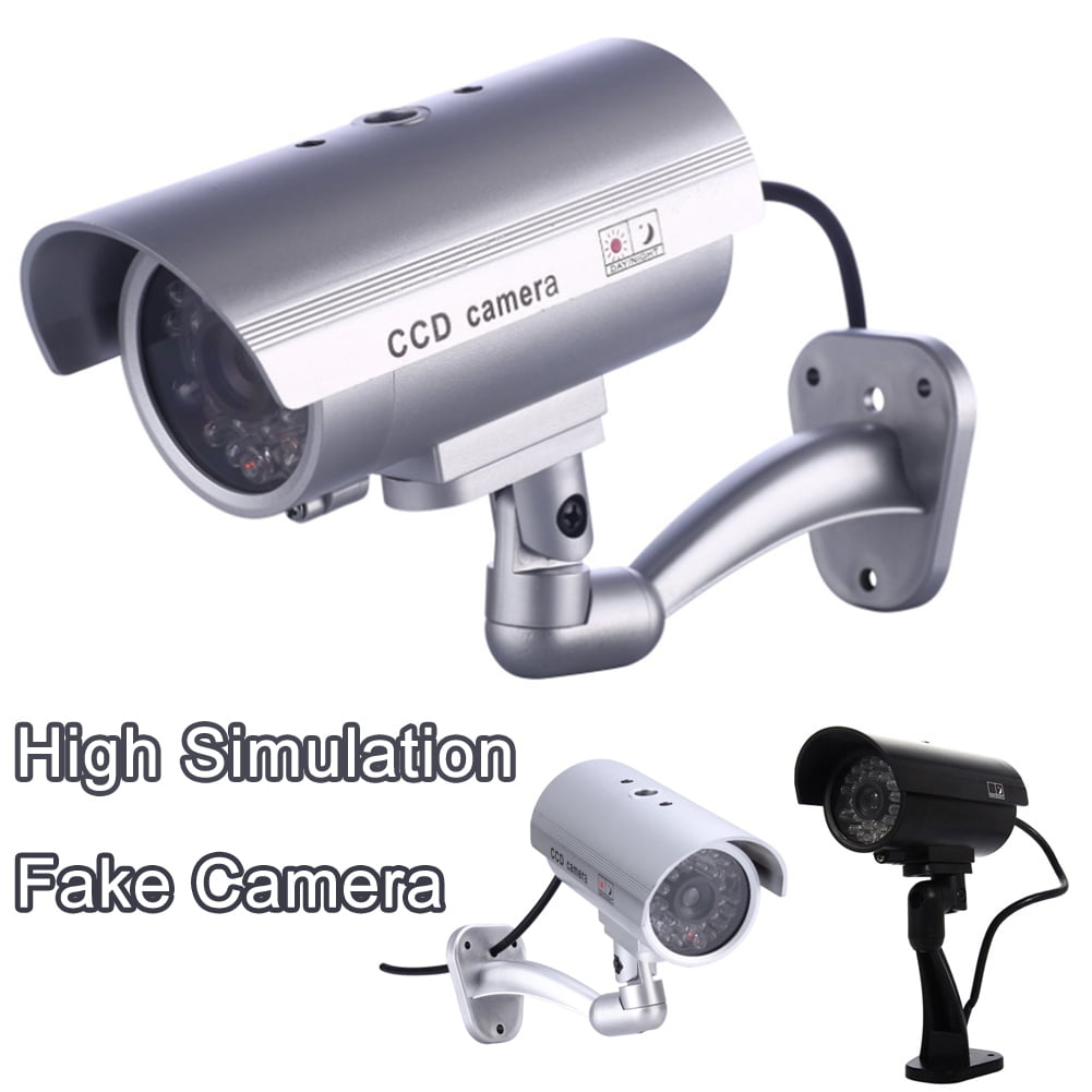 Walbest Adjustable Angle Battery Powered Dummy Simulation Surveillance Fake Security Camera CCTV Dummy Camera Indoor/Outdoor Use with Flashing Red LED Light(Batteries Not Included)