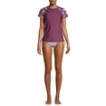 thumbnail image 2 of Time and Tru Women's Short Sleeve Rash Guard Swim Cover Up, 2 of 6