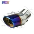 thumbnail image 2 of 63MM Universal Car Exhaust Muffler Straight Bend Chrome Nozzle Muffler Tip Pipe Round TailPipe Stainless Steel Car Tuning, 2 of 6