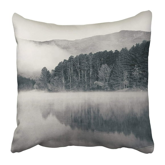 EREHome Black Forest Fog Over Lake in Morning White Hampshire Vermont Landscape Mist Nature Pillow Case Cushion Cover 20x20 inch