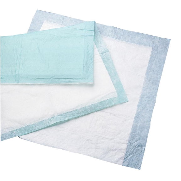 Protection Plus Polymer Disposable Underpads, 20 1/2" x 36", Blue, 5 Per Bag, Case Of 10 Bags