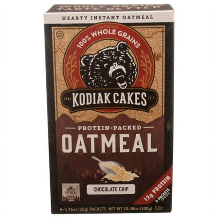 Kodiak Cakes Chocolate Chip Protein Packed Oatmeal 6 ct 1.76 oz Pack of 3