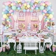 thumbnail image 5 of Kit de guirnalda de globos en colores pastel, arco de globos de unicornio y macarrón arcoíris, 135 piezas de globos de confeti dorados coloridos para cumpleaños en colores pastel, baby shower, bo, 5 of 5