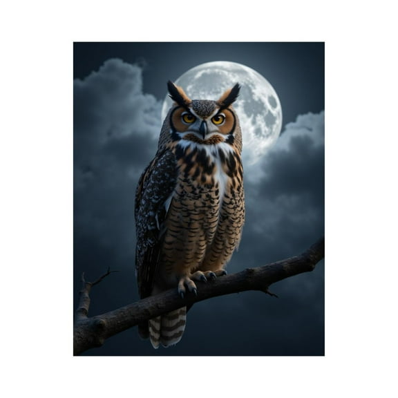 Paint by Numbers Kit for Adults, Owl Moonlit Night Sky Perched Paint by Numbers, Easy Paint by Numbers Kit for Adults Beginner, DIY Adult Paint by Number Kits on Canvas, 12x16in Home Decor