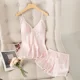 thumbnail image 1 of Conjunto de pijama de encaje para mujer, Sexy ropa de dormir de satén blanco, 2 piezas, novedad de verano, lencería íntima, 1 of 5