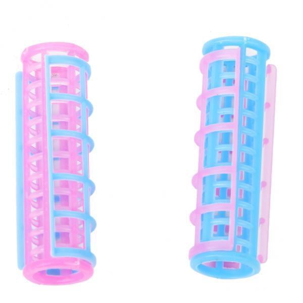 2x Miniatura de 2 Piezas de Plástico de Colores para Rizar El Cabello Rizador en Miniatura para Muñecas SM SunniMix rodillo de pelo de muñeca de moda