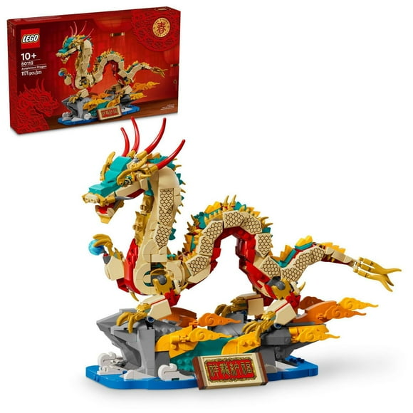LEGO Auspicious Dragon Buildable Figure, Educational Toy for Kids, Great Decoration or Unique Gift for Boys and Girls Ages 10 and Up, 80112