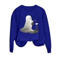 thumbnail image 4 of Neewe Womens Halloween Long Sleeve Sweatshirt Crew Neck Cute Printed Pullover Relaxed Fit Casual Tops, 4 of 4