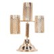 thumbnail image 2 of Candelabro de 3 brazos, luz de Metal galvanizada hueca dorada, candelabro de lujo de 3 brazos, manualidad para regalo, decoración del hogar, 2 of 8